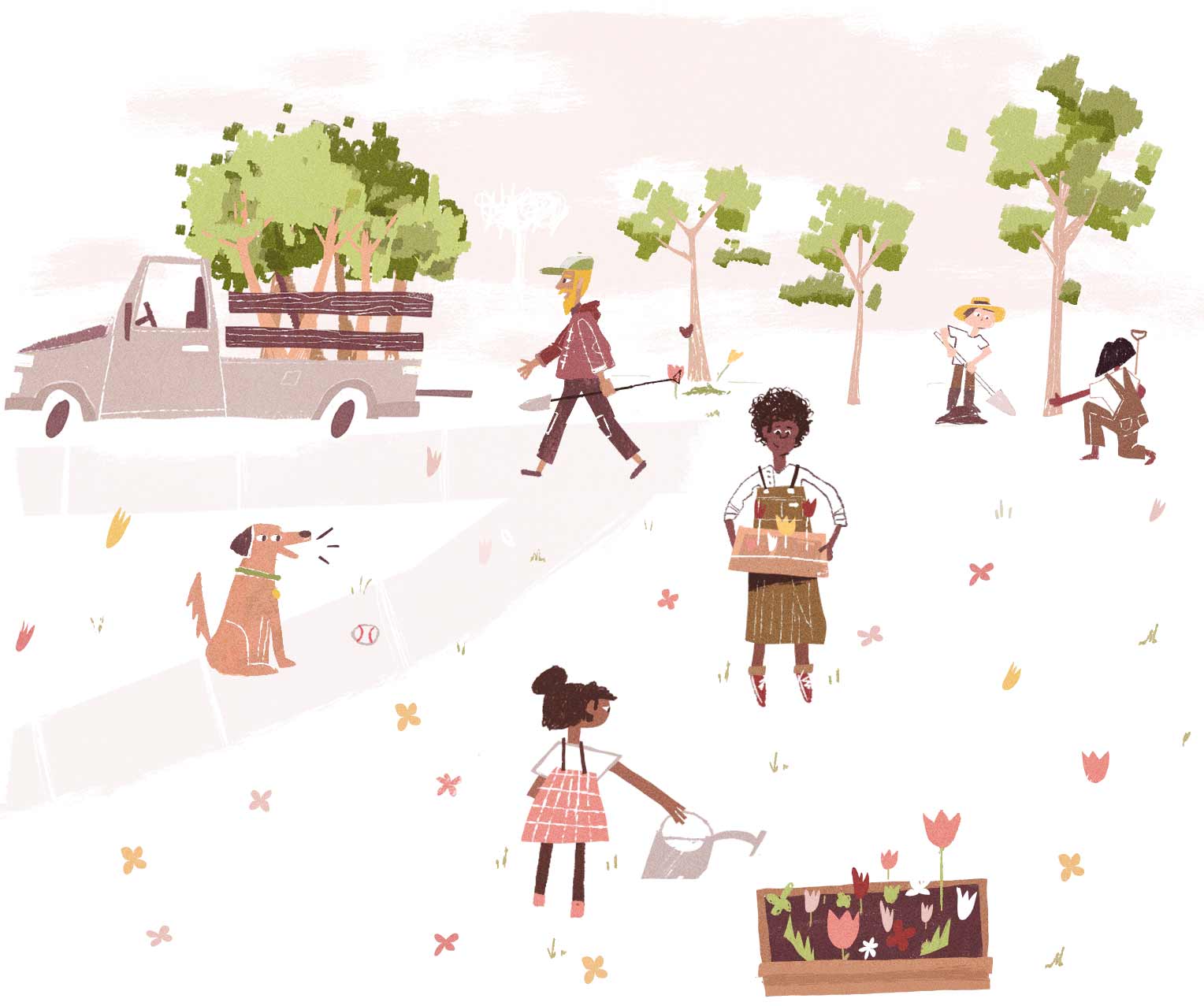 Event Management - Community Members Cleaning a Park Illustration
