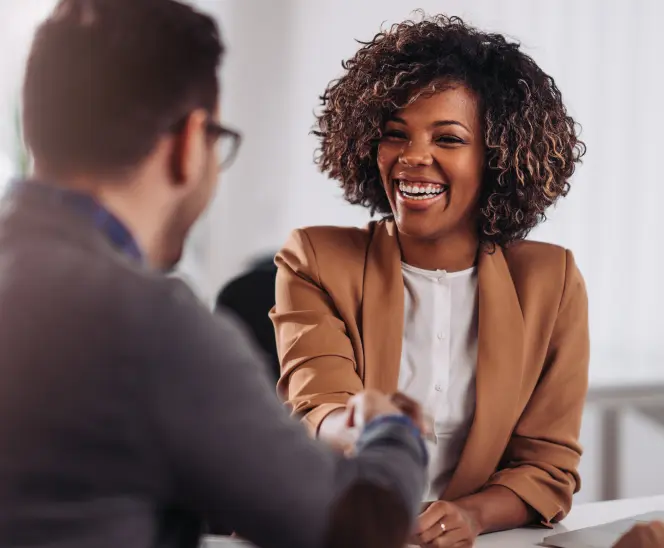 Two people enjoying their work time